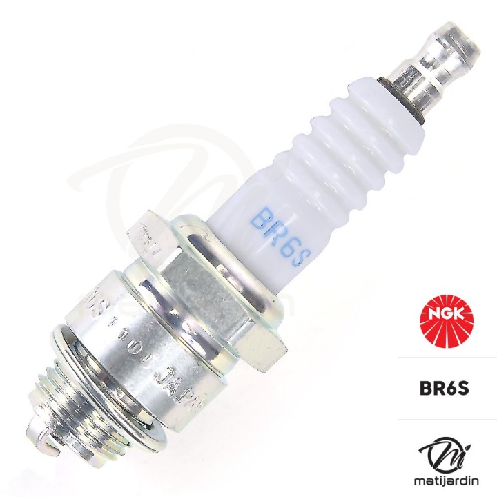 Bougie d'allumage NGK pour tondeuse, tronçonneuse. Type BR6S
