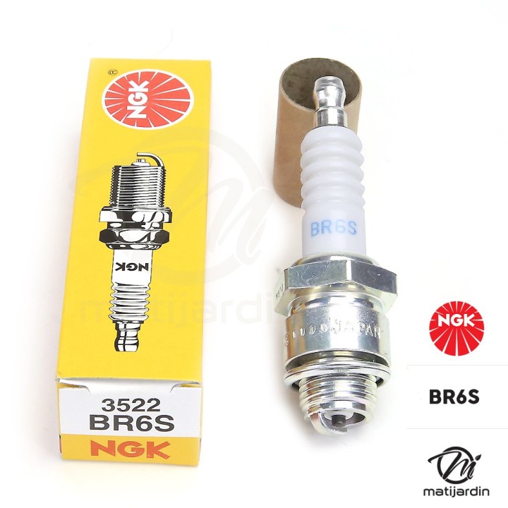 Bougie d'allumage NGK pour tondeuse, tronçonneuse. Type BR6S