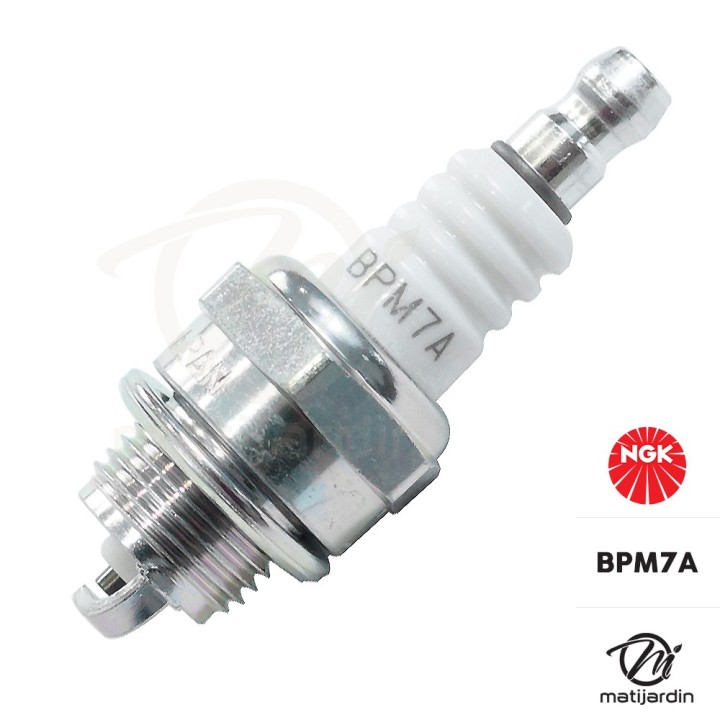 Bougie d'allumage NGK pour débroussailleuse, tronçonneuse. Type BPM7A