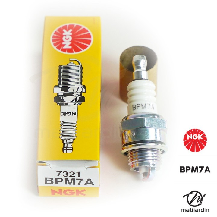 Bougie d'allumage NGK pour débroussailleuse, tronçonneuse. Type BPM7A