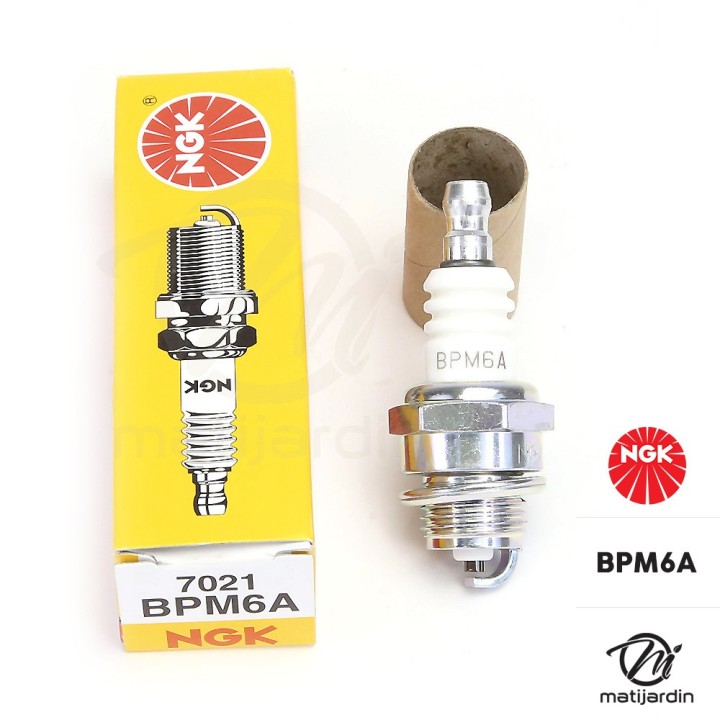 Bougie d'allumage NGK pour tondeuse, tronçonneuse. Type BPM6A