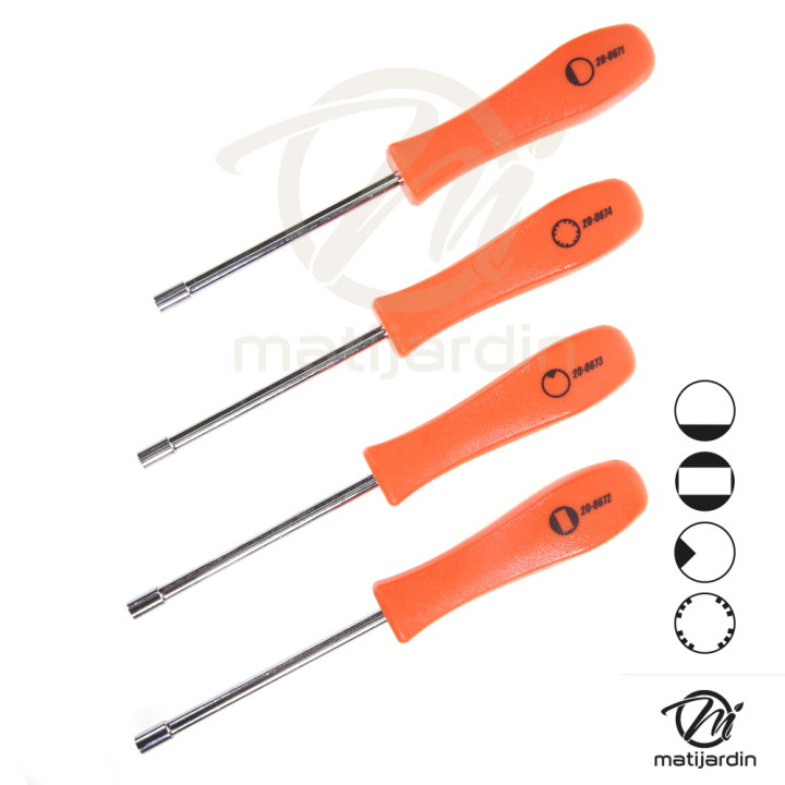 Tournevis pour carburateur. Kit de 4 tournevis