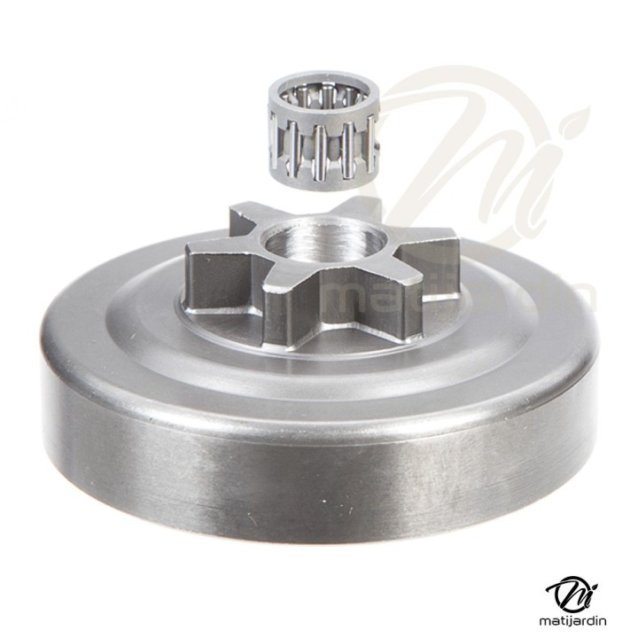 Pignon pour tronçonneuse Husqvarna, Dolmar, Jonsered, Partner 3/8"LP. 6 dents. Hauteur cloche 13,8 mm