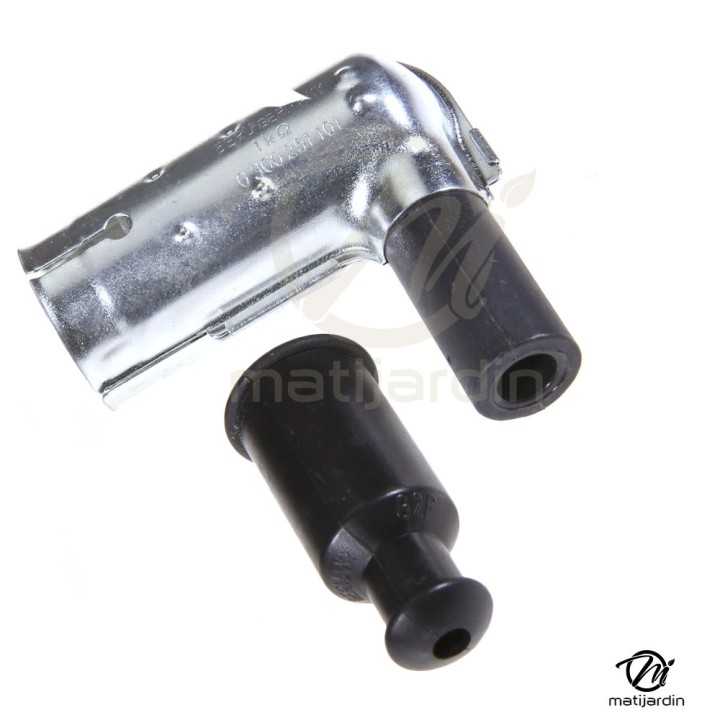 Connecteur de bougie avec blindage métallique, imperméable.