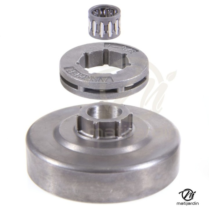 Pignon à bague pour tronçonneuse Alpina 3/8"LP. 6 dents. Hauteur cloche 14 mm