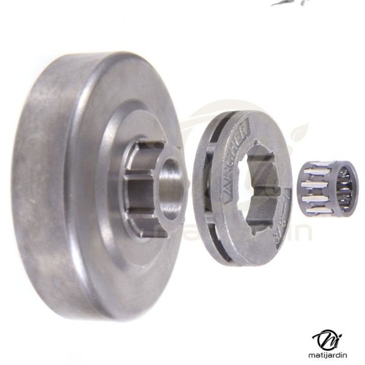 Pignon à bague pour tronçonneuse Alpina 3/8"LP. 6 dents. Hauteur cloche 14 mm