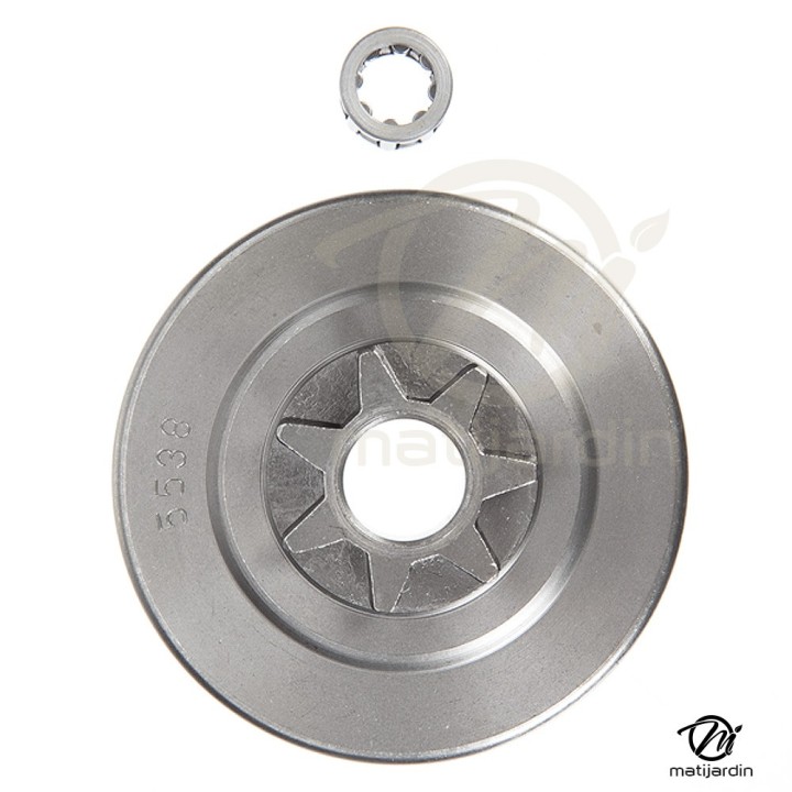 Pignon pour tronçonneuse Stihl 3/8". 7 dents. Hauteur cloche 18,1 mm