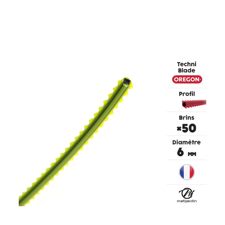 Fil débroussailleuse Oregon Techni-Blade 50 brins de 6 mm. Par 2