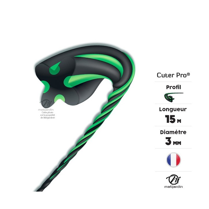 Fil débroussailleuse nylon Cuter'Pro 3 mm x 15 m. Hélicoïdal. Blister. Par 2