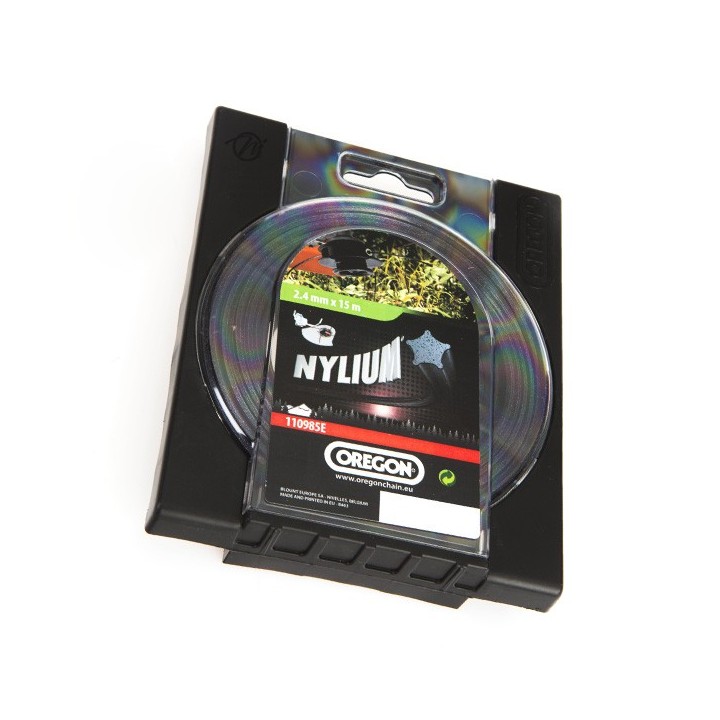 Fil débroussailleuse nylon Oregon Nylium 2,4 mm x 15 m. Etoilé. Blister. Par 3