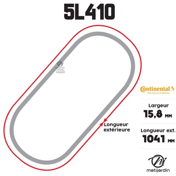 Courroie tondeuse 5L410 Continental Kevlar - 15,8 x 9,5 x 1041  mm