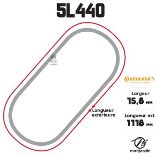 Courroie tondeuse 5L440 Continental Kevlar - 15,8 x 9,5 x 1118  mm