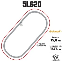 Courroie tondeuse 5L620 Continental Kevlar - 15,8 x 9,5 x 1575  mm