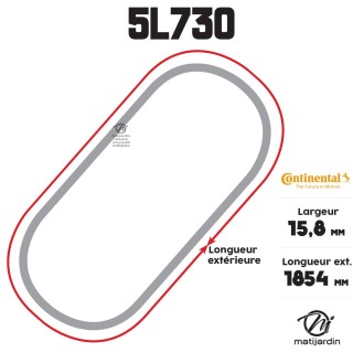 Courroie tondeuse 5L730 Continental Kevlar - 15,8 x 9,5 x 1854  mm