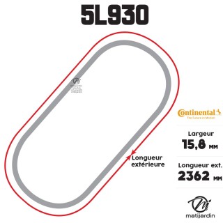 Courroie tondeuse 5L930 Continental Kevlar - 15,8 x 9,5 x 2362  mm