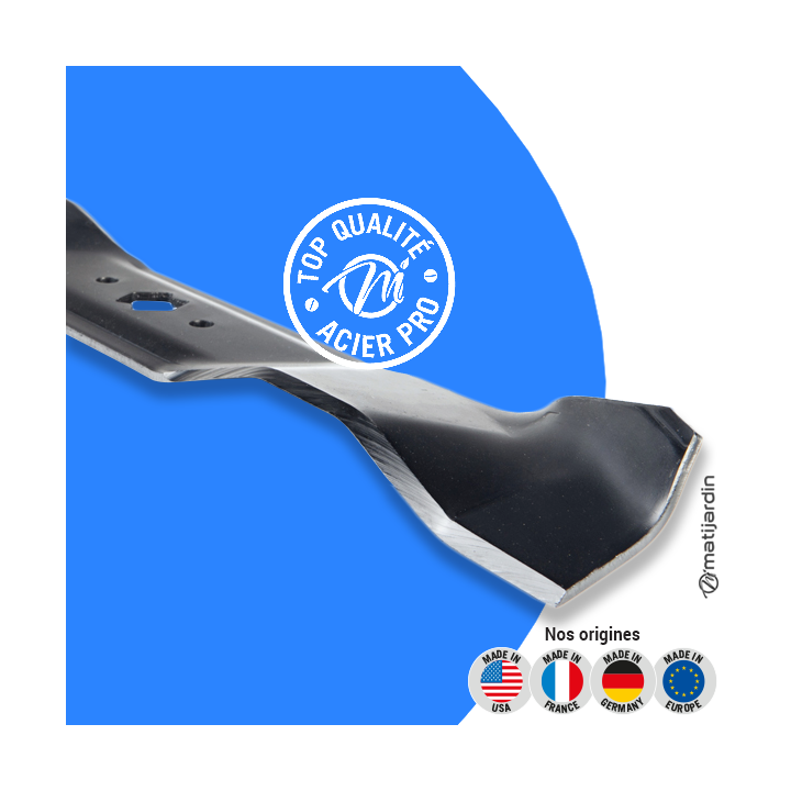 Lame tondeuse pour MTD coupe 38". N° 942-0610. Coupe 49 cm