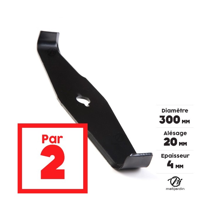 Lame débroussailleuse spéciale ronce. Ø 300 mm. Alésage 20 mm. Epaisseur 4 mm. Par 2