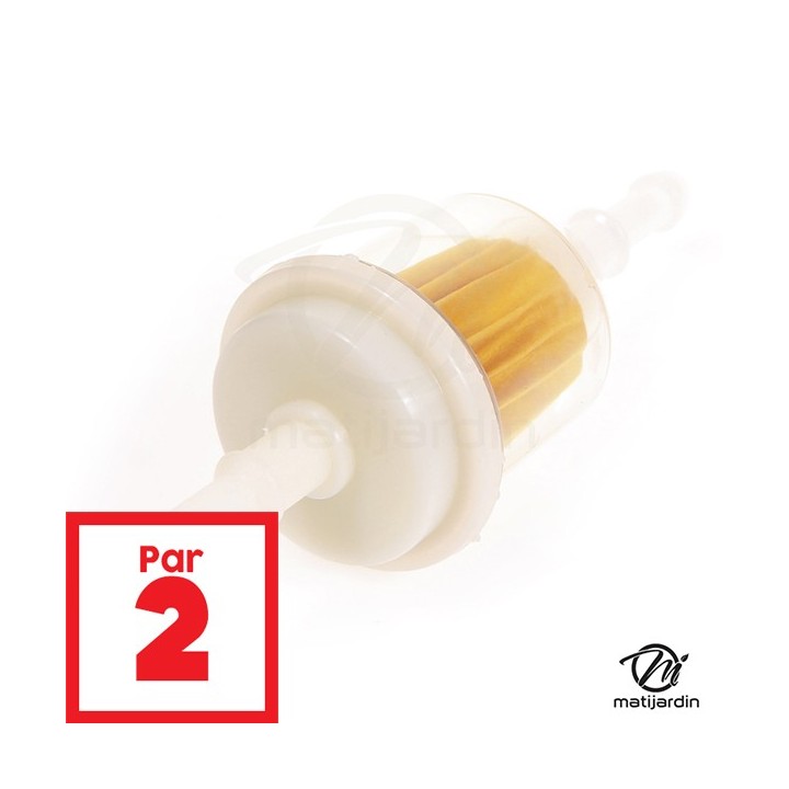 Filtre à essence avec une double sorties ( Ø 6,5 et 8 mm) de grand modèle. Par 2