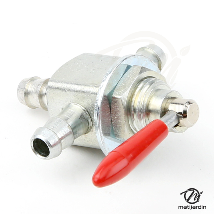 Robinet De Réservoir Carburant 3 Voies - 1 Entrée 2 Sorties, Pour Moto, Quad, Kart (50-150 Cm³), Alliage Zinc