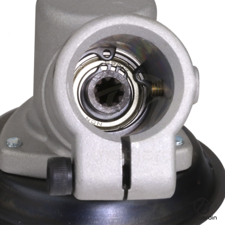 Renvoi d'angle pour débroussailleuse. Tube Ø 26 mm. 9 cannelures