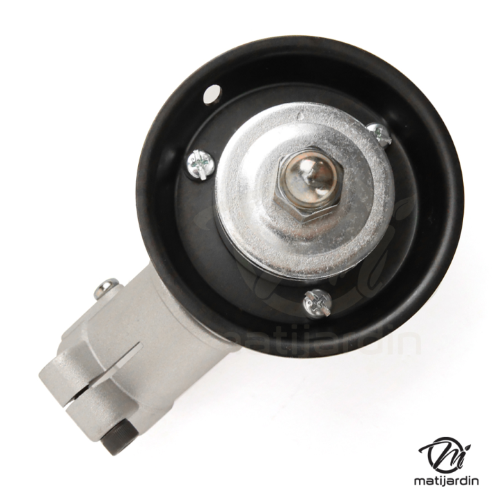 Renvoi d'angle pour débroussailleuse. Tube Ø 28 mm. 10 cannelures.