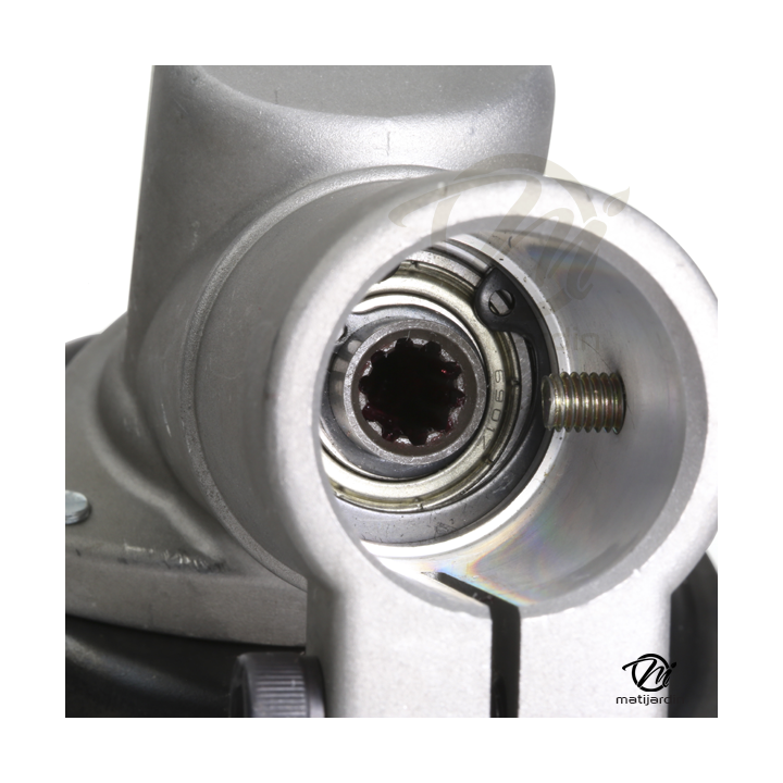 Renvoi d'angle pour débroussailleuse. Tube Ø 28 mm. 10 cannelures.