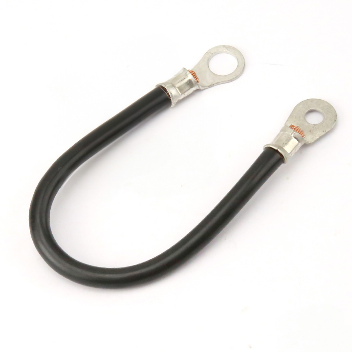 Câble batterie avec cosses pour tondeuse. Noir. Longueur 20 cm