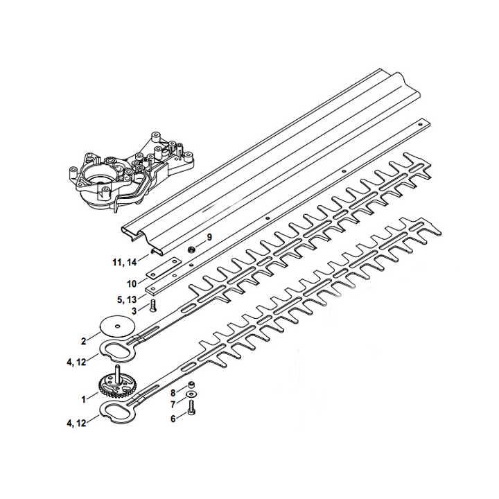 Lame bilatérale pour taille-haie Stihl HS45. Longueur 820 mm