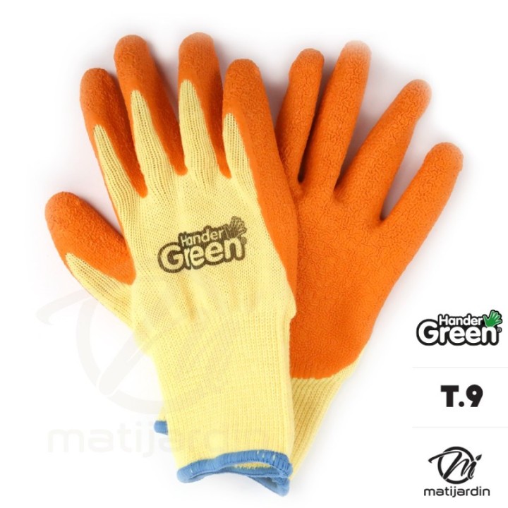 Gants haute qualité. Taille 9. Jaune/orange. HanderGreen®