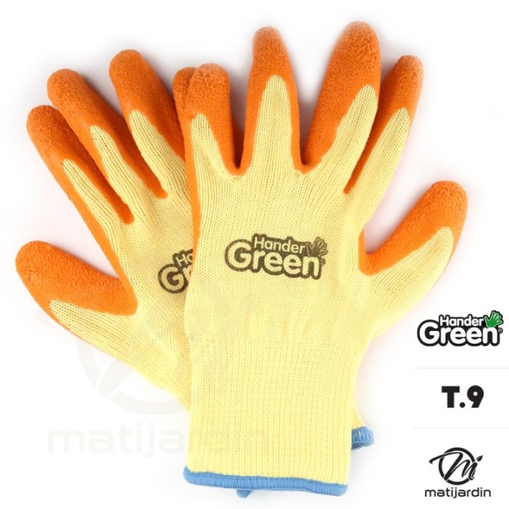 Gants haute qualité. Taille 9. Jaune/orange. HanderGreen®