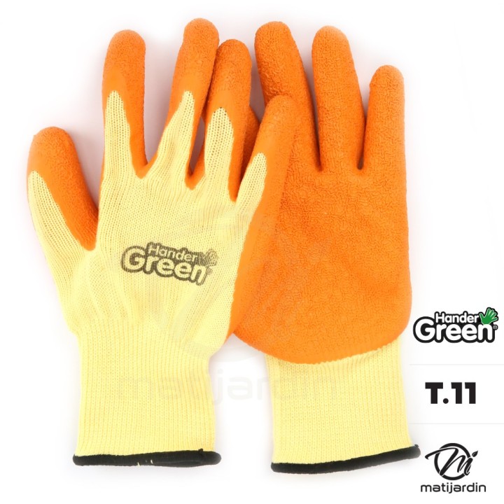 Gants haute qualité. Taille 11. Jaune/orange. HanderGreen®