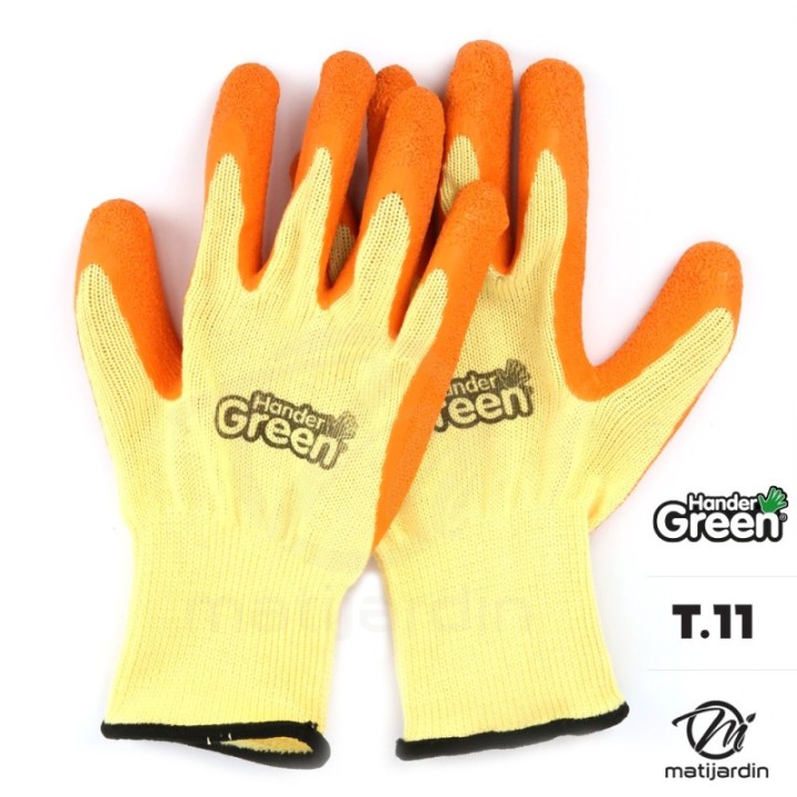 Gants haute qualité. Taille 11. Jaune/orange. HanderGreen®