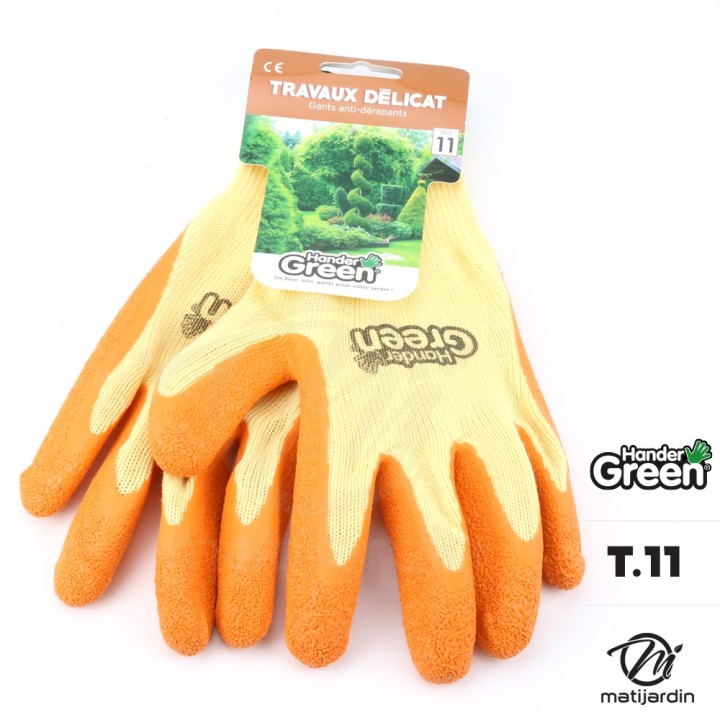 Gants haute qualité. Taille 11. Jaune/orange. HanderGreen®