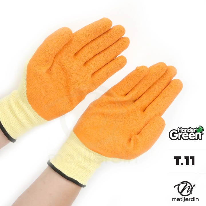 Gants haute qualité. Taille 11. Jaune/orange. HanderGreen®