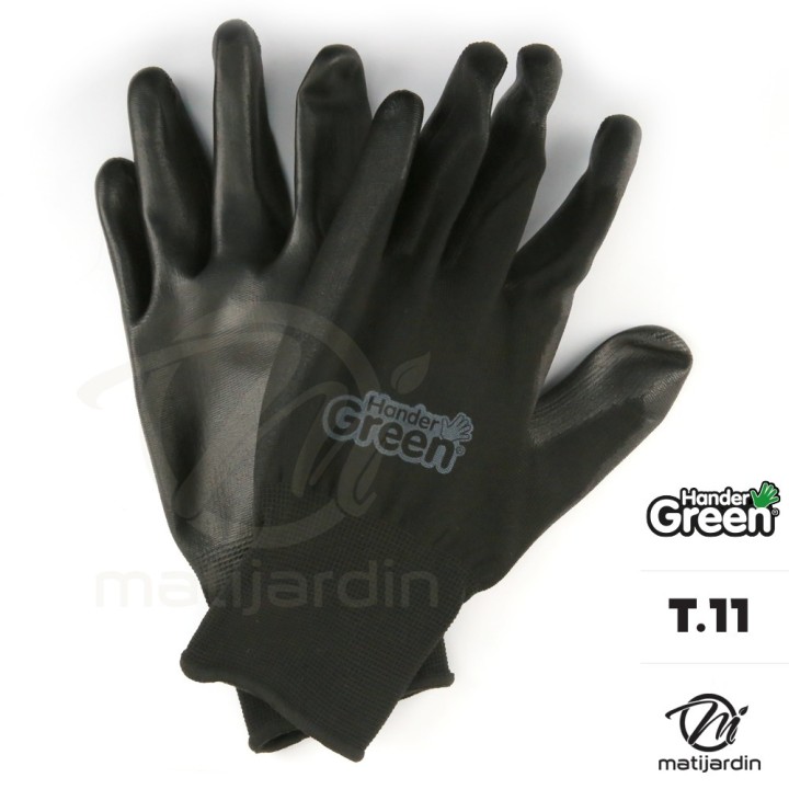 Gants polyester. Taille 11. Noir. HanderGreen®