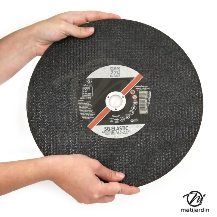 Disque à découper l'acier. Ø 300 mm. Alésage 22,2 mm. Epaisseur 4 mm