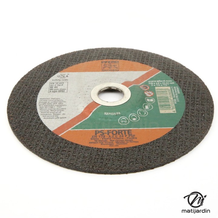 Disques à découper des matériaux x25. Ø 178 mm. Alésage 22,2 mm. Epaisseur 2 mm