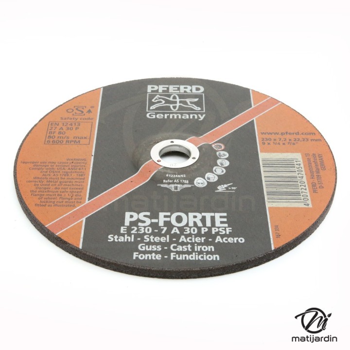 Disques à ébarber des matériaux x10. Ø 230 mm. Alésage 22,2 mm. Epaisseur 6 mm