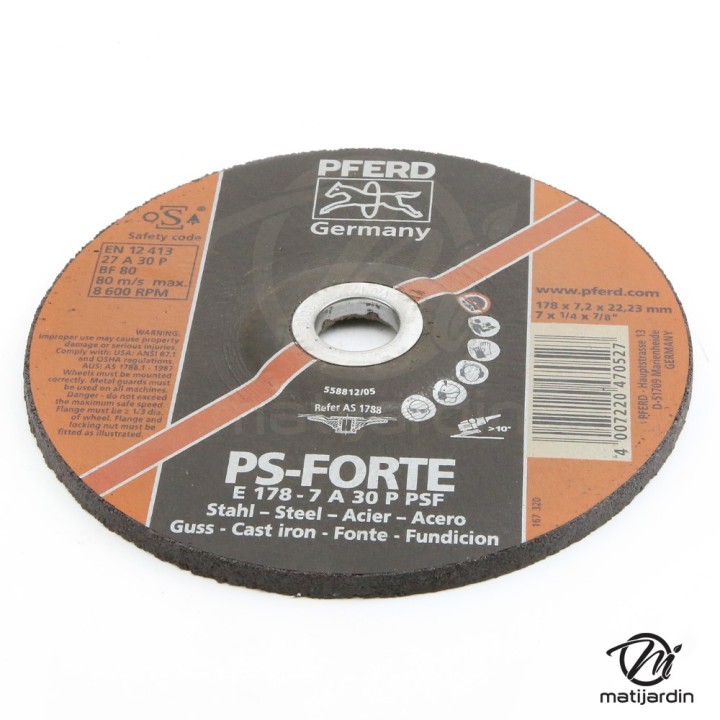 Disques à ébarber des matériaux x10. Ø 178 mm. Alésage 22,2 mm. Epaisseur 6 mm