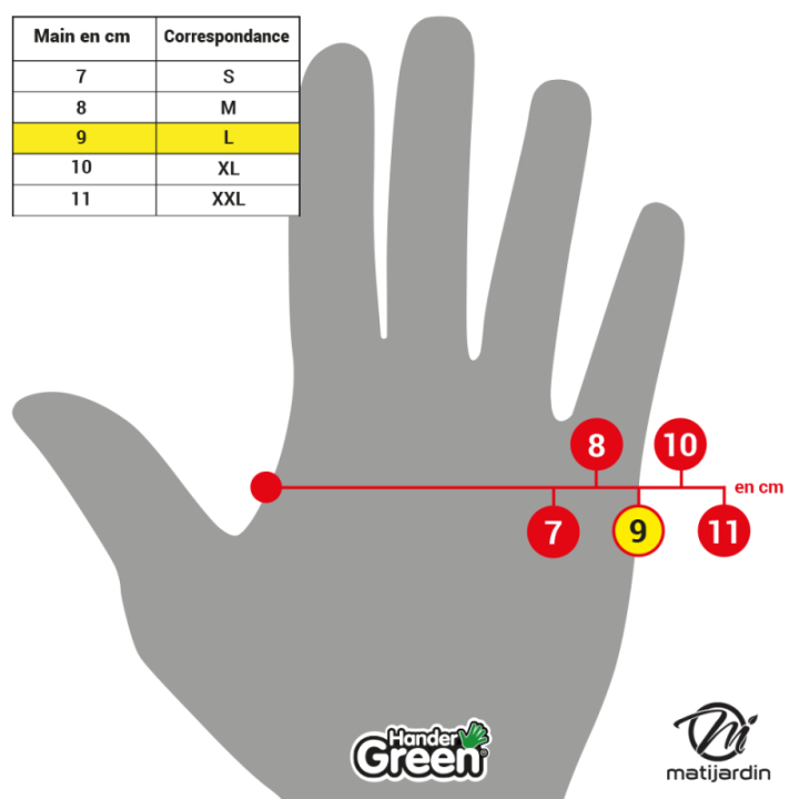Gants Multi-services. Travaux jardin. Taille 9. HanderGreen®