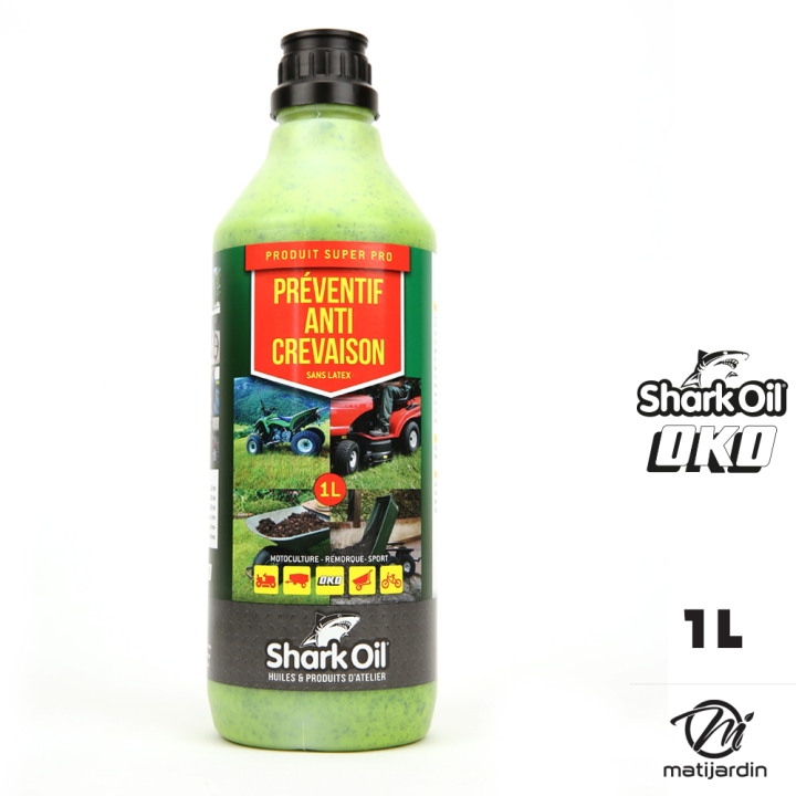 Produit préventif anti crevaison pour roue de tondeuse. Flacon 1 litre