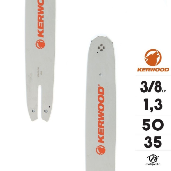 Kit tronçonneuse 1 guide + 2 chaînes Kerwood. 35 cm 3/8”LP 1,3 mm. 14B2KCWD. 50 maillons