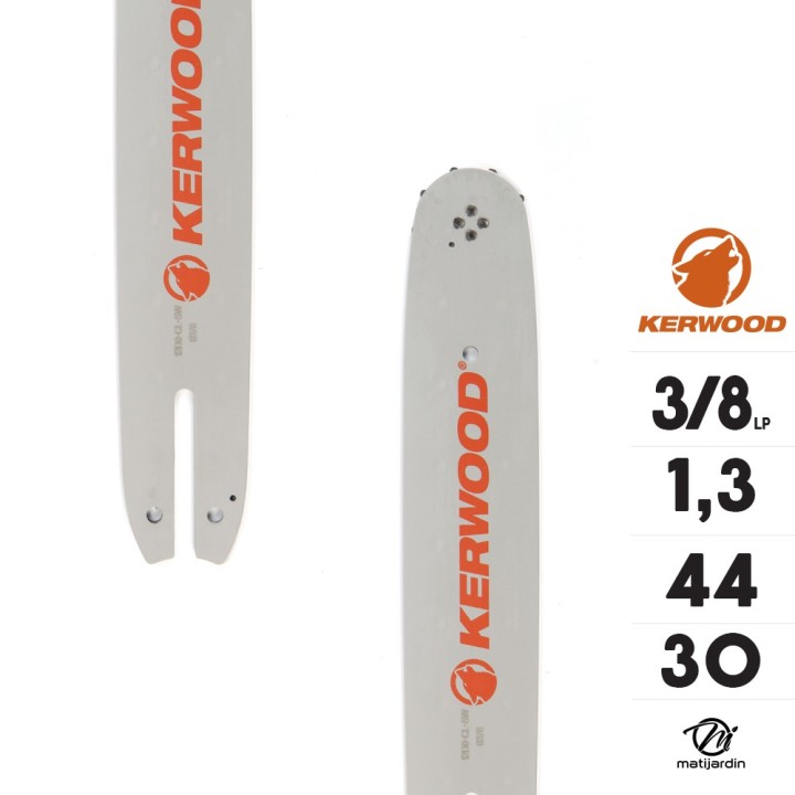 Kit tronçonneuse 1 guide + 2 chaînes Kerwood. 30 cm. 3/8LP”.  1,3 mm. 12B2KCWD. 44 maillons