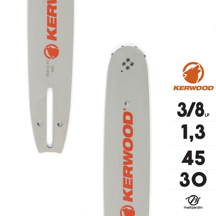 Kit tronçonneuse 1 guide + 4 chaînes Kerwood. 30 cm. 3/8”LP.  1,3 mm. 12B2KCWA. 45 maillons