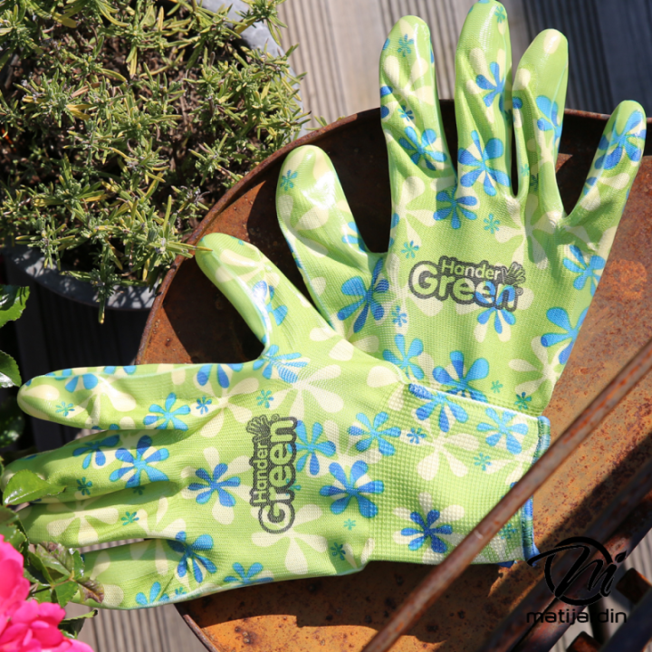 Gants imprimés. Taille 9. Vert/transparent. HanderGreen®