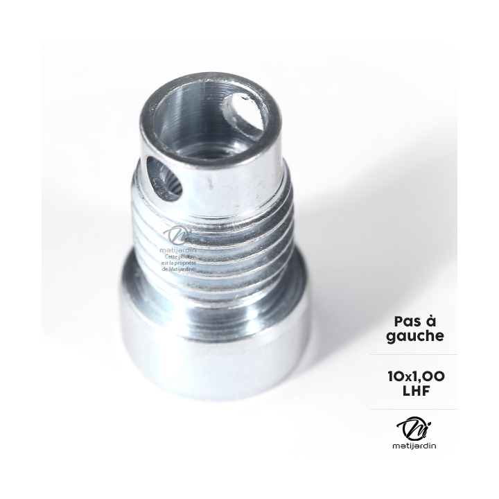 Adaptateur pour tête débroussailleuse Easy Work Tecomec. Femelle. Ø 10x1,00. Pas à gauche