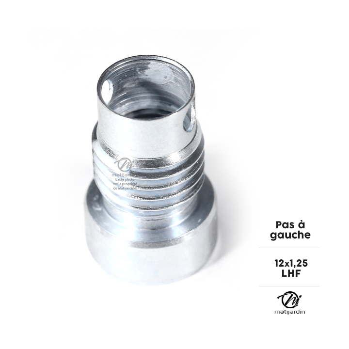 Adaptateur pour tête débroussailleuse Easy Work Tecomec. Femelle. Ø 12x1,25. Pas à gauche