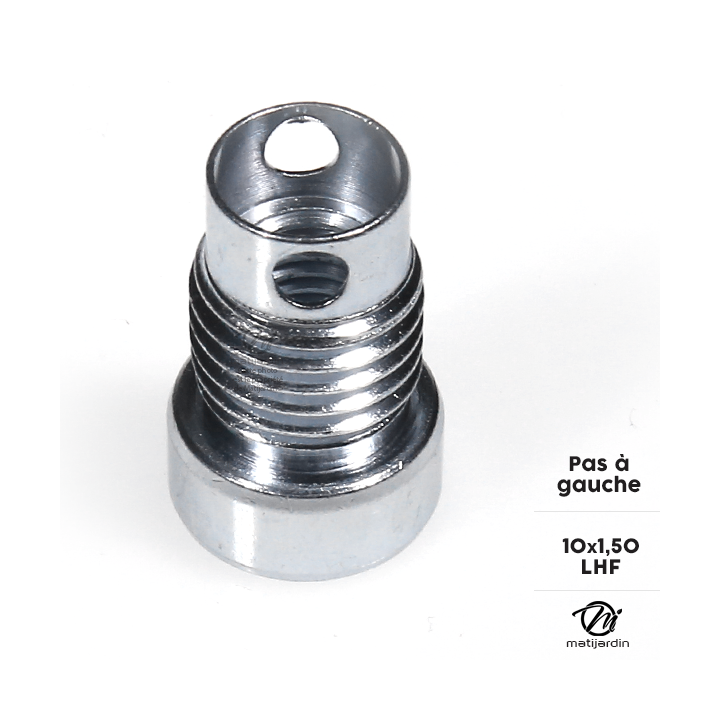 Adaptateur pour tête débroussailleuse Easy Work Tecomec. Femelle. Ø 10x1,50. Pas à gauche