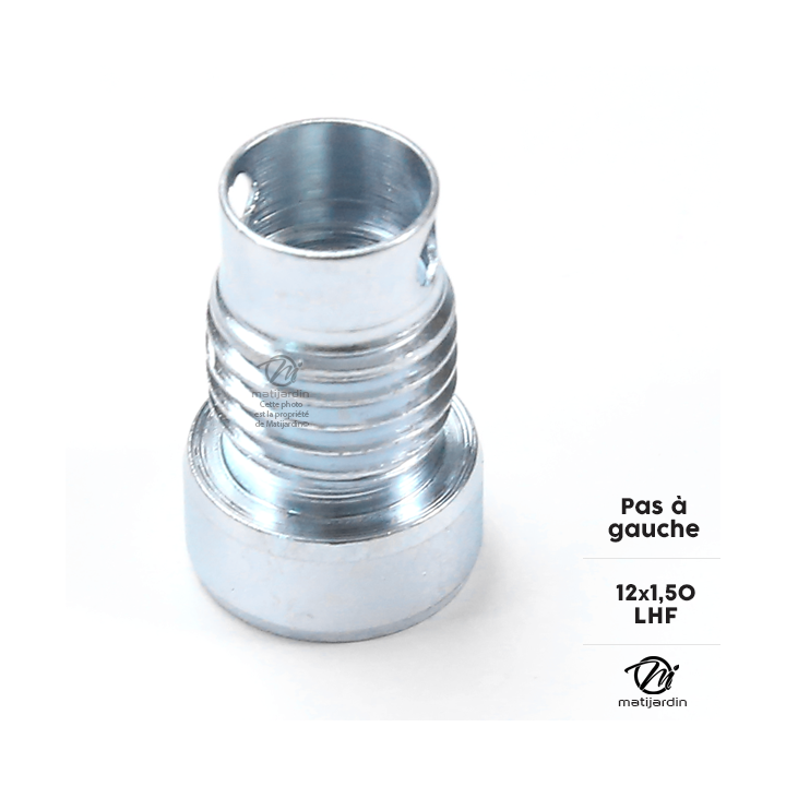 Adaptateur pour tête débroussailleuse Easy Work Tecomec. Femelle. Ø 12x1,50. Pas à gauche