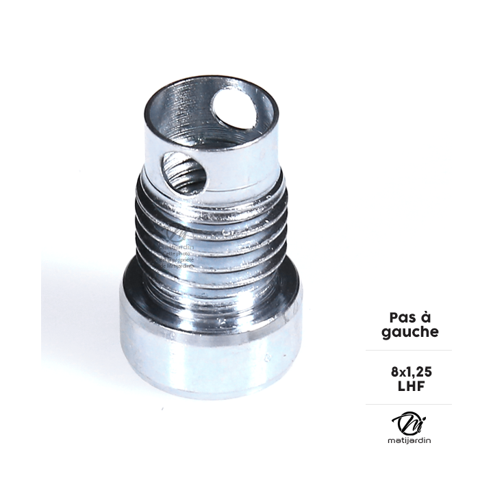 Adaptateur pour tête débroussailleuse Easy Work Tecomec. Femelle. Ø 8x1,25. Pas à gauche